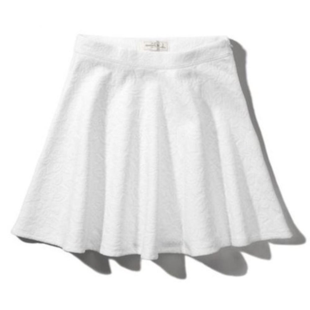 New Abercrombie & Fitch White Skater Skirt size large